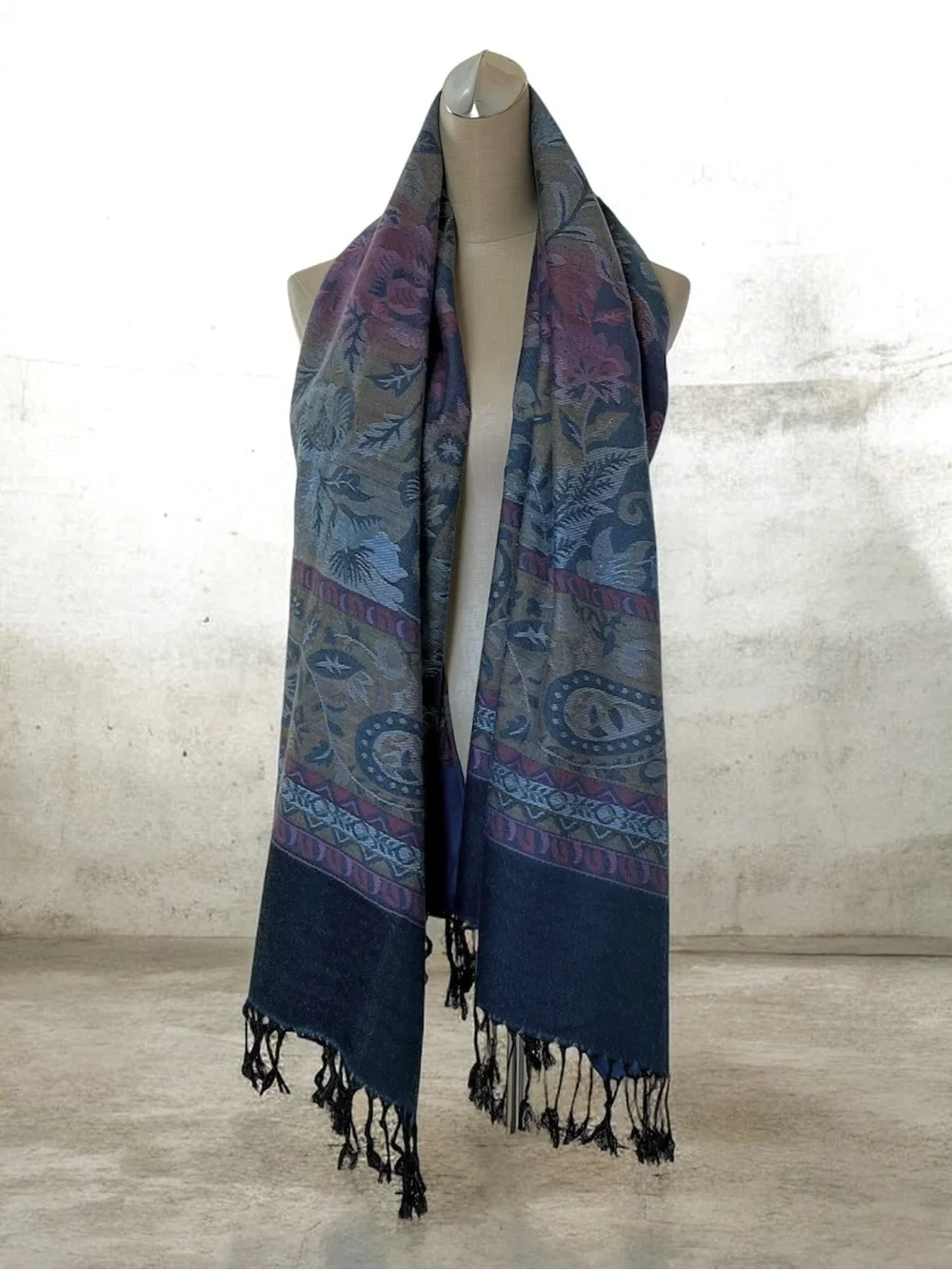 100% Cashmere Pashmina Jacquard Shawl Wrap Scarf Paisley Floral